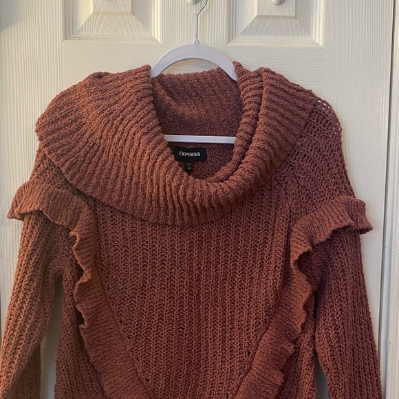 Express Cozy soft blush pink Cowl Neck Sweater - Picture 4 of 4